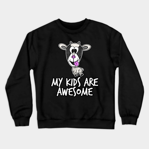 My Kids Are Awesome Goat Mom Mother's Day Crewneck Sweatshirt by doodlerob